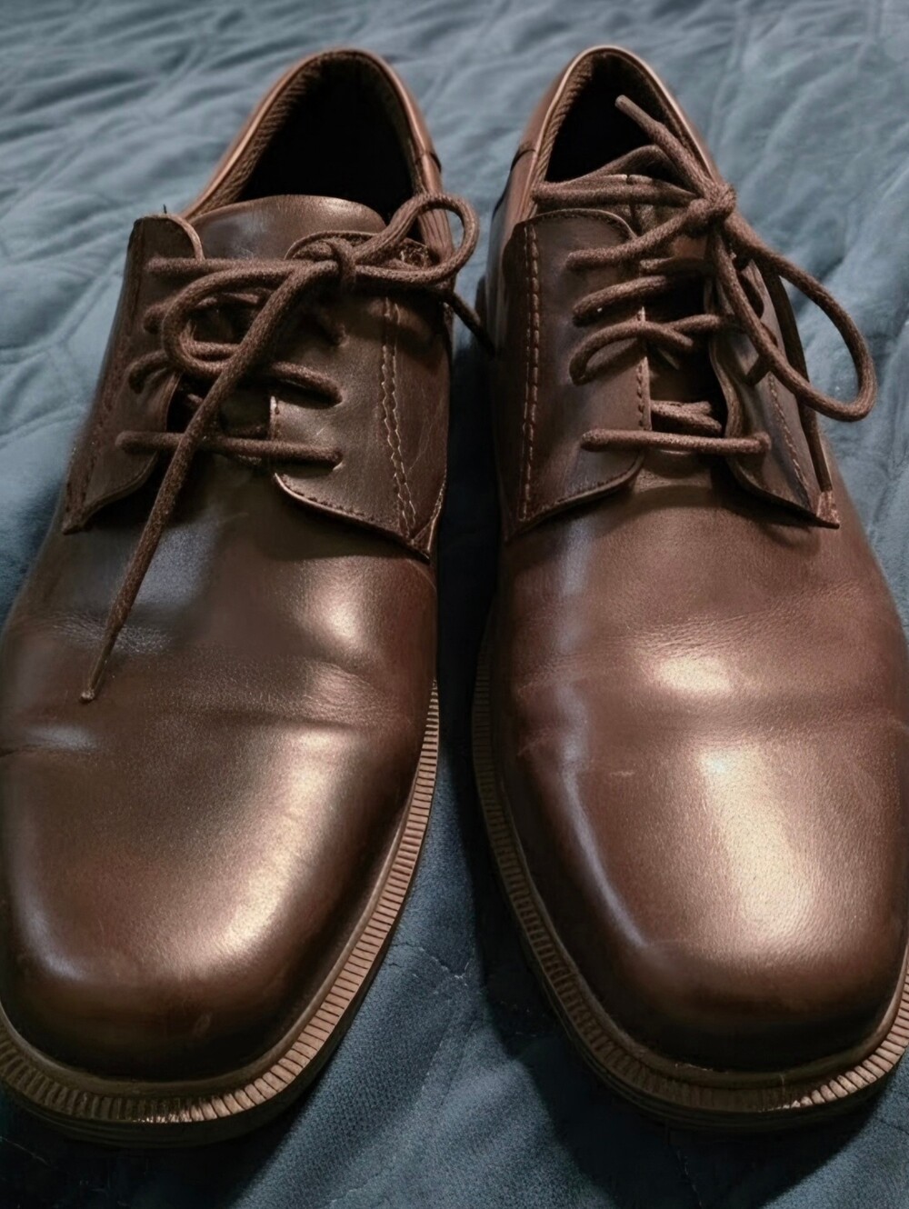 Nunn Bush Jensen Men's Size 11 M Brown Leather Plain Toe Oxfords Comfort Gel